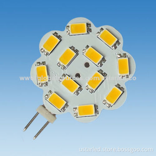 12-piece SMD G4 LED Bulbs, Flower Shape, 2.0W Power, 10-30V DC and 10-18V AC, CE/RoHS Marks